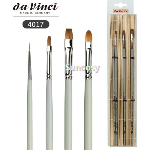 Da Vinci Oil Paintings Russian red sable oil painting brushes in Bamboo Mat Series 4017, 4 brushes, Art supplies
