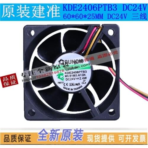 NEW SUNON KDE2406PTB3 6025 24V 2.4W cooling fan