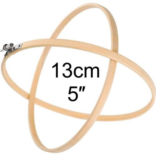 Embroidery Hoop (13cm) Natural Bamboo Embroidery Tool Embroidery Frame for Embroidery Cross Stitch Durable Without Burr Smooth