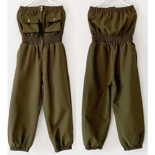 Mother Mom Daughter Clothes Matching Family Costumes Overalls Summer Tube Top Casual Pants Off Shoulder Rompers Outfits Jumpsuit