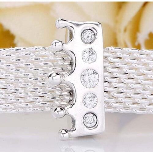 Original Reflexions Royal Crown Clip With Crystal Beads Fit 925 Sterling Silver Bead Charm Bracelet Bangle Diy Jewelry