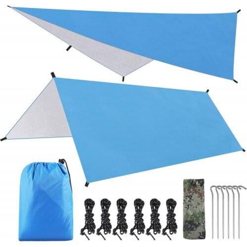 Outdoor Camping Sun Shelter 3mx3m Awning Waterproof Tarp Tent Canopy Sunshade Beach Garden Travel Picnic Tarp Hammock Shade
