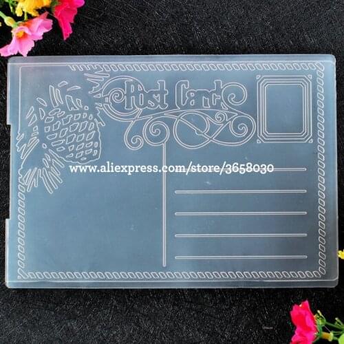 Post Card Plastic Embossing Folder For Scrapbook DIY Album Card Tool Plastic Template 10.6x14.5cm 8071132