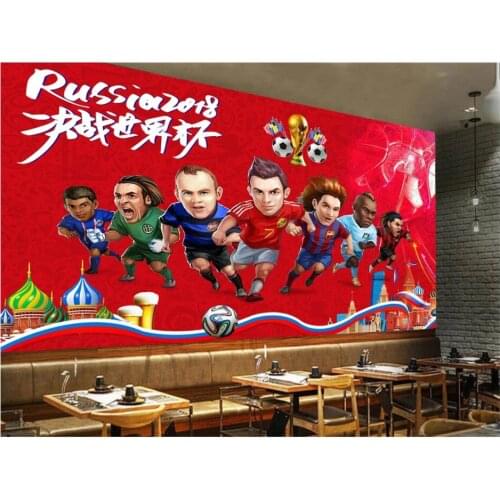 WDBH Custom photo 3d wallpaper Cartoon football character game tv background living room 3d wall murals wallpaper for walls 3 d