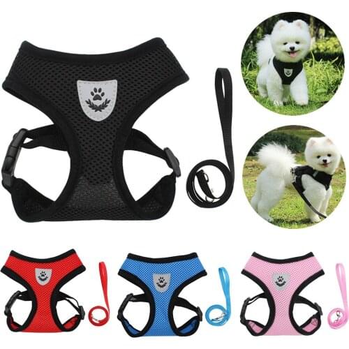 Dog Harness Leash Cat Harness Dog Vest No Pull Comfort Padded Vest Harnesses For Small Pet Cat And Puppy Walking Training