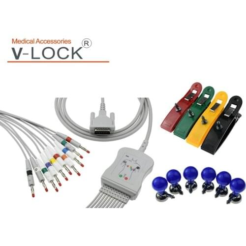 Manufaturer direct sales Shiler AT-1AT-2 EKG Cable with chest suction limb clamp EKG electrode