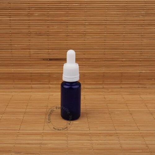 10pcs/Lot 15ml Empty Blue Glass Essential Oil Dropper Bottle 15cc White Dropper Lid Vials Refillable Portable Travel Box