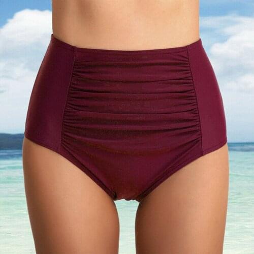 Sexy Bikinis Womens High Waisted Swim Bottom Ruched Bikini Tankini Swimsuit Briefs Swimwear Women Bathing Suit Beachwear