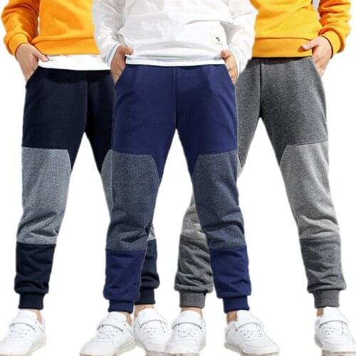 Boys Sweatpants Fashion Splicing Design Kids Casual Trousers Pants For Childrens 6 8 10 12 14 Years Wear