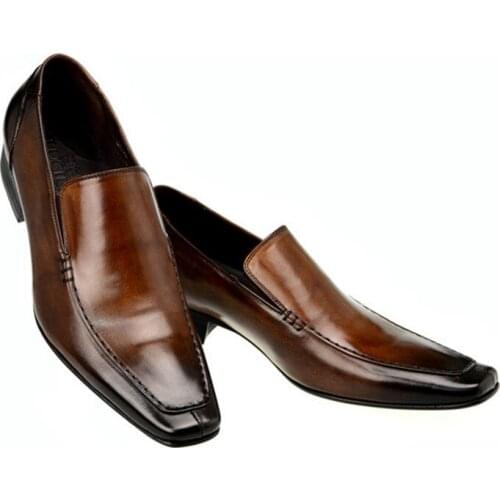 Trending Mens Penny Loafers Fashion Full Grain Calf Leather Wedding Party Slip-on Male Footwear Dress Casual Business Shoes