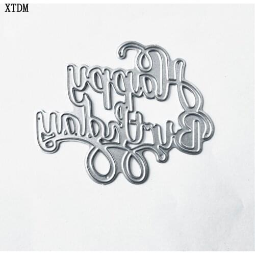 Die cutting die toy metal happy birthday D crafts paper relief DIY embossed Easter New Year Valentines Day