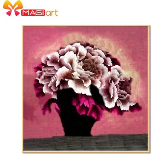 Cross stitch kits Embroidery needlework sets 11CT water soluble canvas patterns 14CT Flower painting a bunch of flower-NCMF067