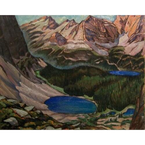 High quality Oil painting Canvas Reproductions Lake O'Hara (1941) by Jock Macdonald hand painted