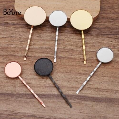 BoYuTe (20 Pieces/Lot) Fit 18MM 20MM 25MM Cabochon Hair Clip Blank Base Handmade Diy Jewelry Accessories Materials