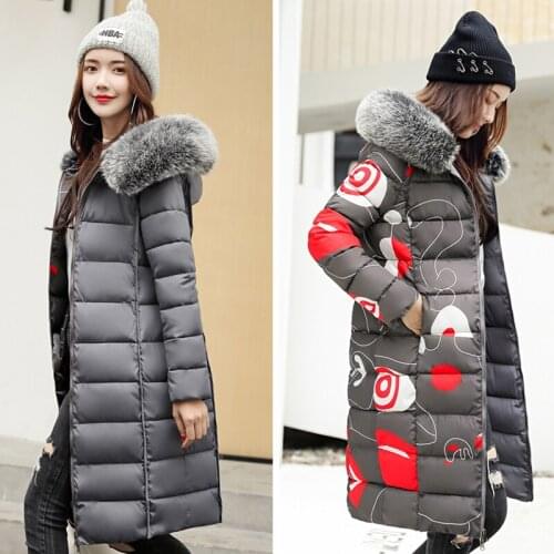 Hooded Long Jacket For Women 2020 Winter Both Two Sides Can Wear Slim Parka Korean Style Oversized Fur Collar Thick Coats Femme