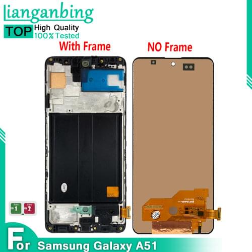 TFT LCD For Samsung Galaxy A51 LCD A515 A515F A515F/DS A515FD LCD Display Touch Screen Digitizer Replacement Assembly With Frame