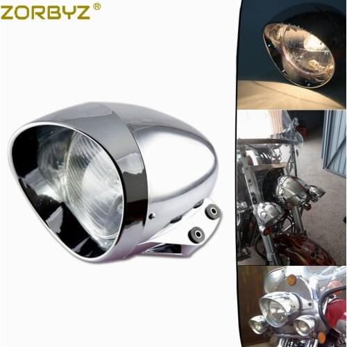 ZORBYZ 6.5" Chrome Motorcycle Bullet Headlight Fits For Harley Cruise Honda Steed Shadow Custom