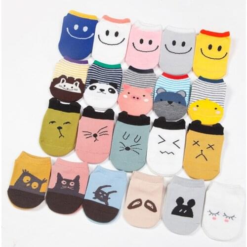 1 pair spring and summer new combed cotton baby socks children cartoon boat socks cotton socks baby non-slip socks kids
