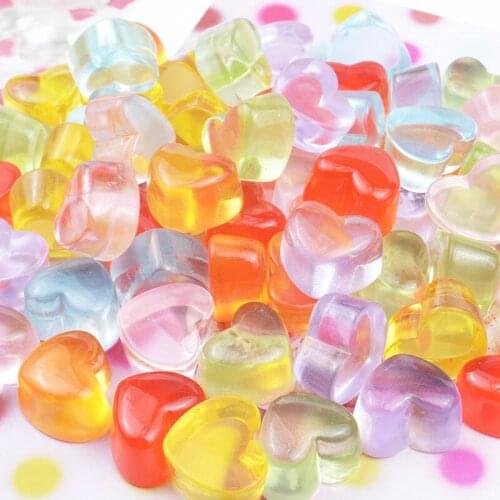10pcs/lot Mixed Kawaii Simulation Resin Heart Shape Candy Cabochon Flatback For Mobile Scrapbooking Home DIY Decoration Favor