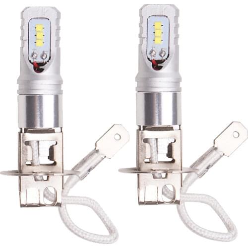 2PCS H3 Led Bulbs for Fog Lights 80W Led Car Light DC 12V-24V 6500K White Fog Lamp Car Headlight