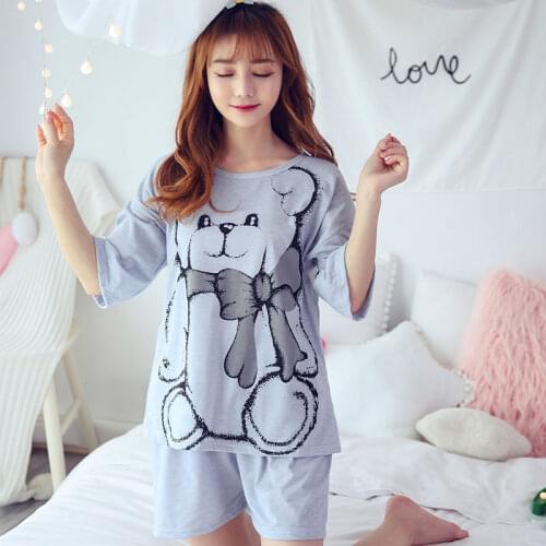 2021 Pijamas New Fashion Cute Sweet Shorts Satin Nightwear Set Sleepwear Pajamas for Women Prints Pyjamas Women Pj Set Home Suit