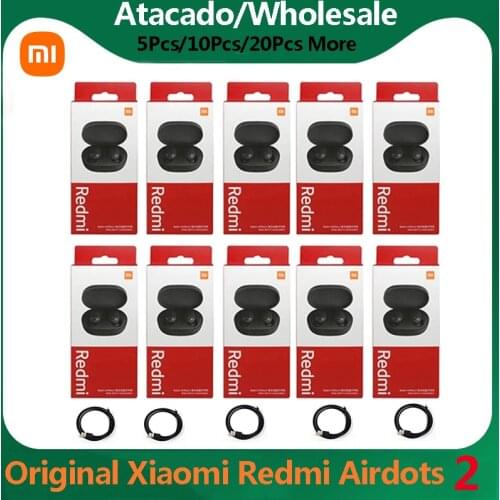 5/20/50pcs Wholesale Original Xiaomi Redmi Airdots 2 Wireless Earphone Bluetooth Ai Control Earbuds Gaming Headset Free Shipping
