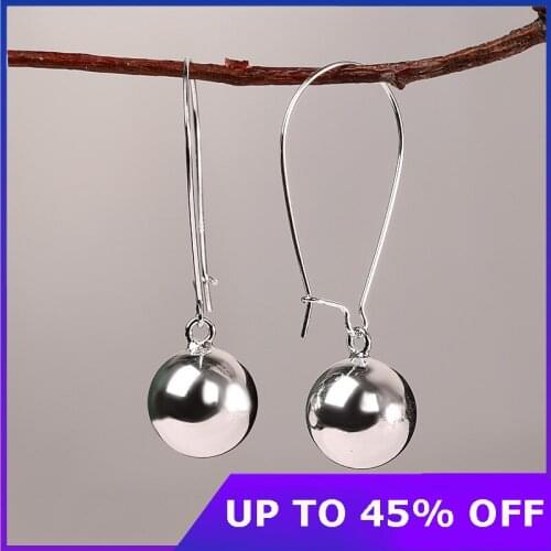 925 Silver Glossy Silver Balls Earrings for Women Forever Chic Jewelry Simple Fashion Classic Brincos Bijoux 925 Silver Earrings