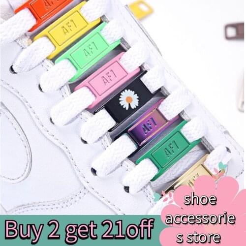 AF1 Shoelaces Buckle Shoelace Metal Buckle Shoelaces Accessories Metal Lace Lock DIY Off Sneaker White Kits 2pcs / pair