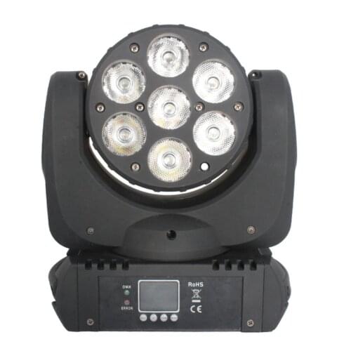 Free Shipping LED 7*12W RGBW 4in1 Beam Wash Moving Head Light With DMX Control For Disco Dj Pub Wedding Party Beam Wash Light