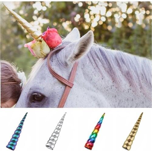 Large Size Unicorn Horn For Horse Photo Prop 2021 Girls Unicorn Birthday Party DIY Glitter Headband Cosplay Hair Accessories