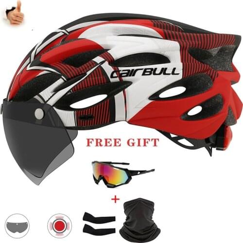 Cairbull Ultralight Bicycle Helmet Road Mtb Mountain Bike Led Light Removable Visor Goggles For Cycling Helmet Casco Accesorios