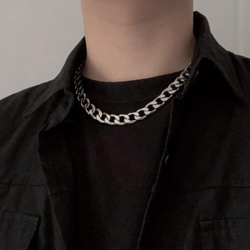 Stainless Steel Chain Necklaces for Women Men Long Hip Hop Necklace on The Neck Collar Fashion Jewelry Gift Accessories