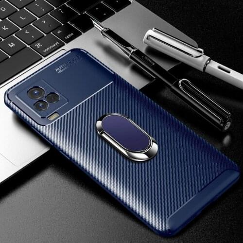 Phone Case For VIVO IQOO 7 Y51 2020 X60 Y52s V20 SE Y20 Armor Fundas bracket ring Soft Silicone Cover for VIVO IQOO U3 5 Pro