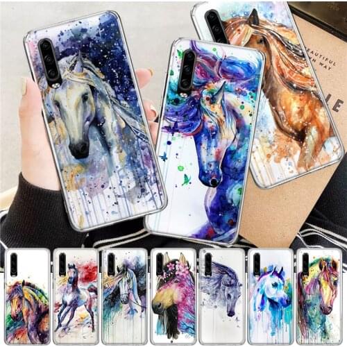 Oil Painting Cute Horse Soft Cover Phone Case For Huawei P30 P20 P10 P40 Mate 30 20 10 Pro Lite P Smart Z Plus + Shell Customize