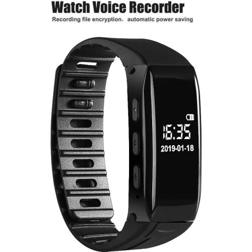 Digital Black Voice Recorder Wearable Wristband Watch Recorder Audio Recording 8GB with ATJ2127