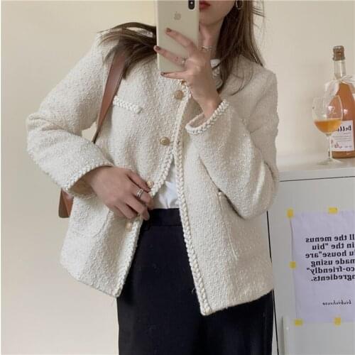 Comelsexy Women Loose Elegant Gentle New Vintage 2021 Korean Coat Jacket Retro Office Lady Outwear Coats Casual Chic Tops
