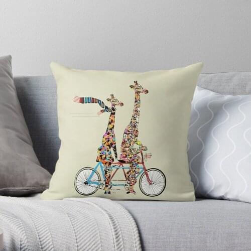 Giraffes Days Lets Tandem Polyester Decor Pillow Case Home Cushion Cover 45*45cm