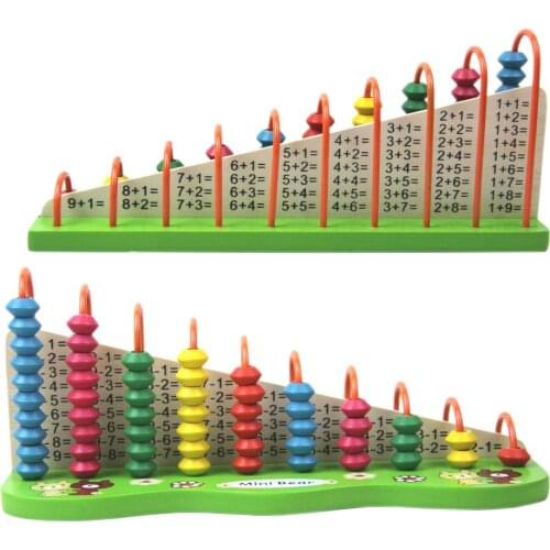 Mini bear image Wood toy calculation frame early education teaching learning wooden toys