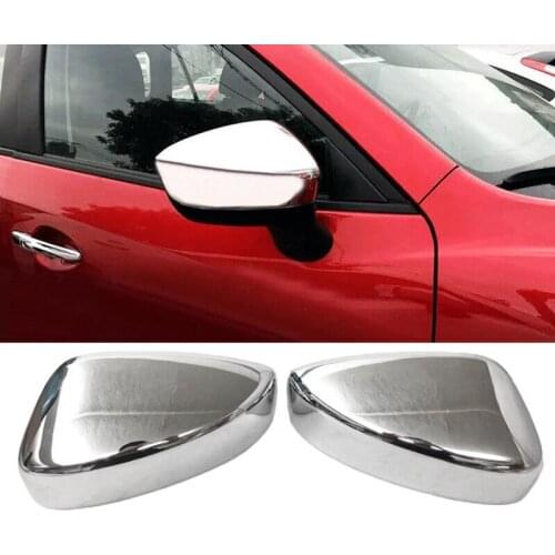 For 2017 2018 Mazda CX5 Cx-5 Chrome Rear View Side Mirror Cover Trim Cap Overlay 2pcs