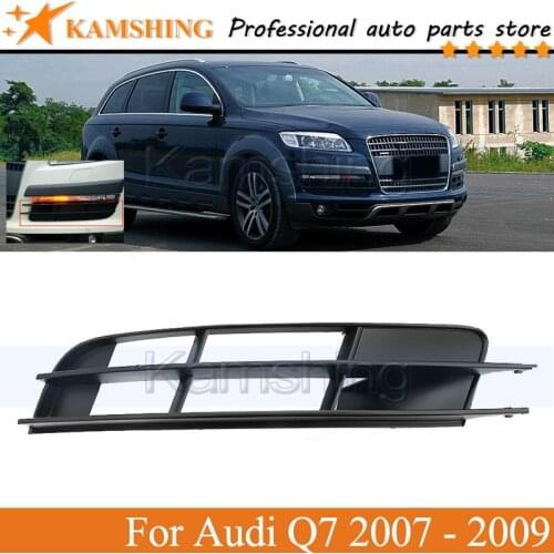Kamshing Front Bumper Grille Outer Cover For Audi Q7 2007 2008 2009 Grill Mesh Cover Trim Vent Front Bumper Fog Light Grille