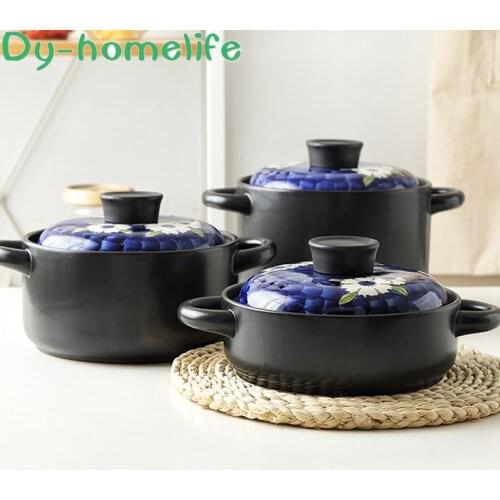 Ceramic Earthenware Pot Japanese-Style Health Stewing Pot Household Stone Pot Stew Pot Can Open Fire Pot Stew Pot More Sizes