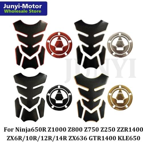 For Kawasaki Ninja 650/650R/1000 ER650 ER6F ER6N ZR750 ZR800 ZR1000 ZX-6R/10R/14R EN650 Fuel Tank Pad Gas Cap Cover Sticker Grip