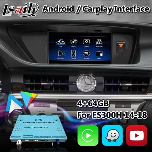 Lsailt Android Carplay Interface for Lexus ES350 ES Model 2014-2018 with Mouse Control Car Multimedia Video Gps Navigation