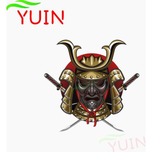Mask Katana Personality Car Sticker Fashion Cool Motorcycle Cars Accessories PVC Windshield Decoration Waterproof Decal 12*11cm