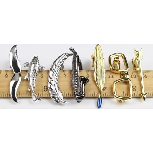 Mens Neck Tie Pin Clips Clasp Chrome Stainless Steel Jewelry Feather Mustache Groom Usher Mens Clothing Accessories