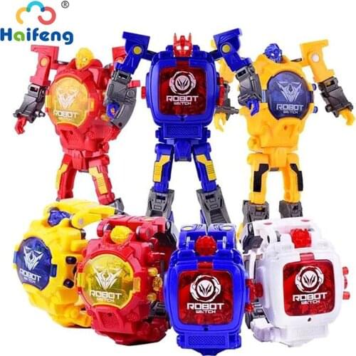 Trasformation Wristwatch Toys for Children Deformation Robot Action Cartoon Watches Robot Toy Kids Birthday Gifts Dropshipping