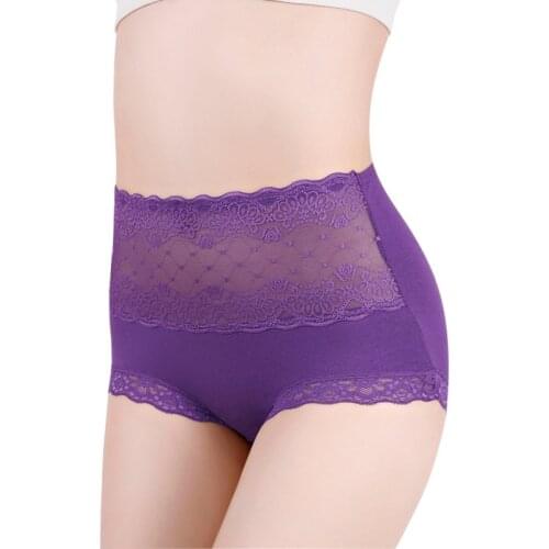 New Womens High Waist Panties Underwear Abdominal Lace Briefs Girls Cotton Sexy Lingeries Transparent Seamless Plus Size Pantys