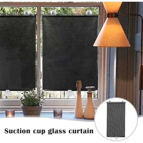 Suction Cup Window Shade Visor No Drilling Car Home Bathroom Sunblind Sun Shade Pleated Blinds Half Blackout Windows Curtains