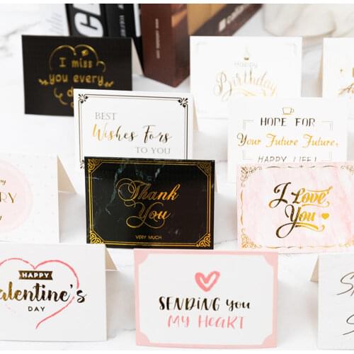 10Pcs Creative Paper Greeting Thank You Cards Valentines Day Blessing Card Birthday Party Decor Wedding Invitations Postcards