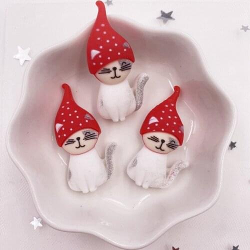 Resin Colorful Kawaii Cute Cat Flatback Cabochon Stone Miniature Home Ornament DIY Scrapbook Figurines Craft OH561